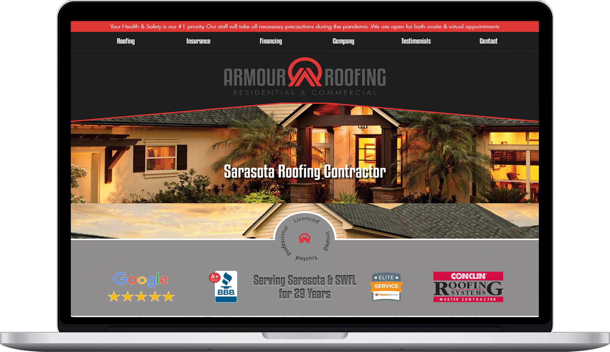 Armour florida website design