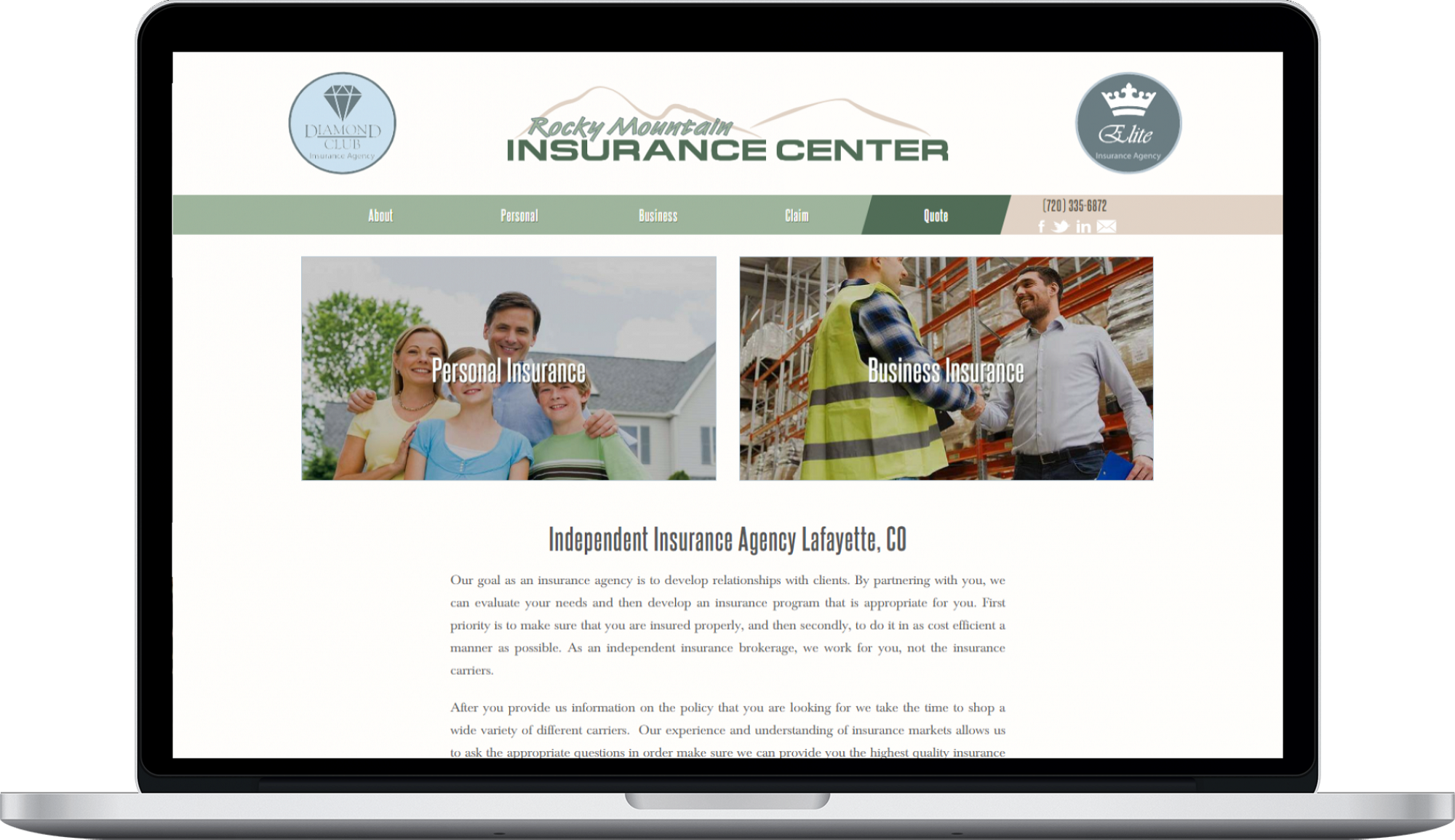 Rocky mountain insurance Website Design